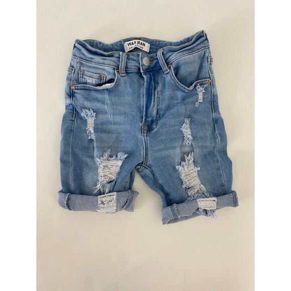 Wax Jeans Distressed Uber High Rise Cut-Off Jean Shorts Dirty Dancing - Sz Small - Picture 6 of 9